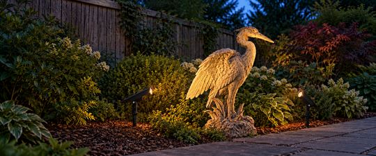 Ein oder zwei Solarstrahler für eine Gartenstatue?