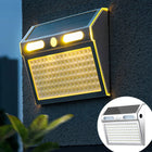 Aplique solar con sensor de movimiento de 112 LED, panel de luz amplio y superficie de carga solar integrada para seguridad exterior