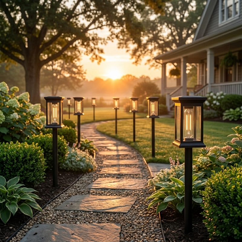 Lampes solaires de jardin ultra-lumineuses - 800 mAh, 12 h d& | NoxLumin