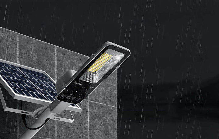 powerful outdoor waterproof solar street light | 4000 ~ 6000mah | automatic dusk to dawn | for garage garden courtyard roof - NoxLumin - 2