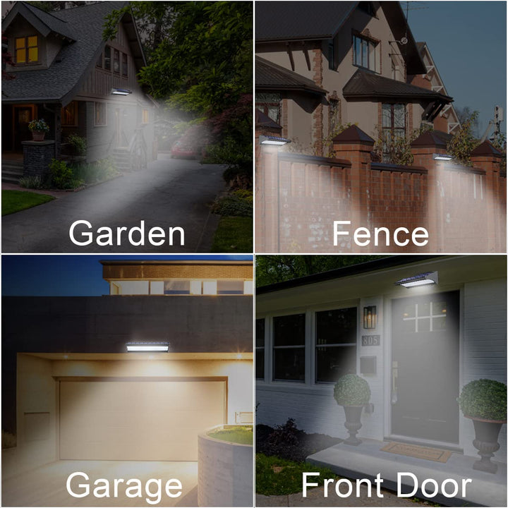 Outdoor Solar Led Light Wall Lamp With Motion Sensor Detector | 450 ~ 1100 Lumens | For Garage Entrance, Garden, Doorway, Patio, Street | NoxLumin
