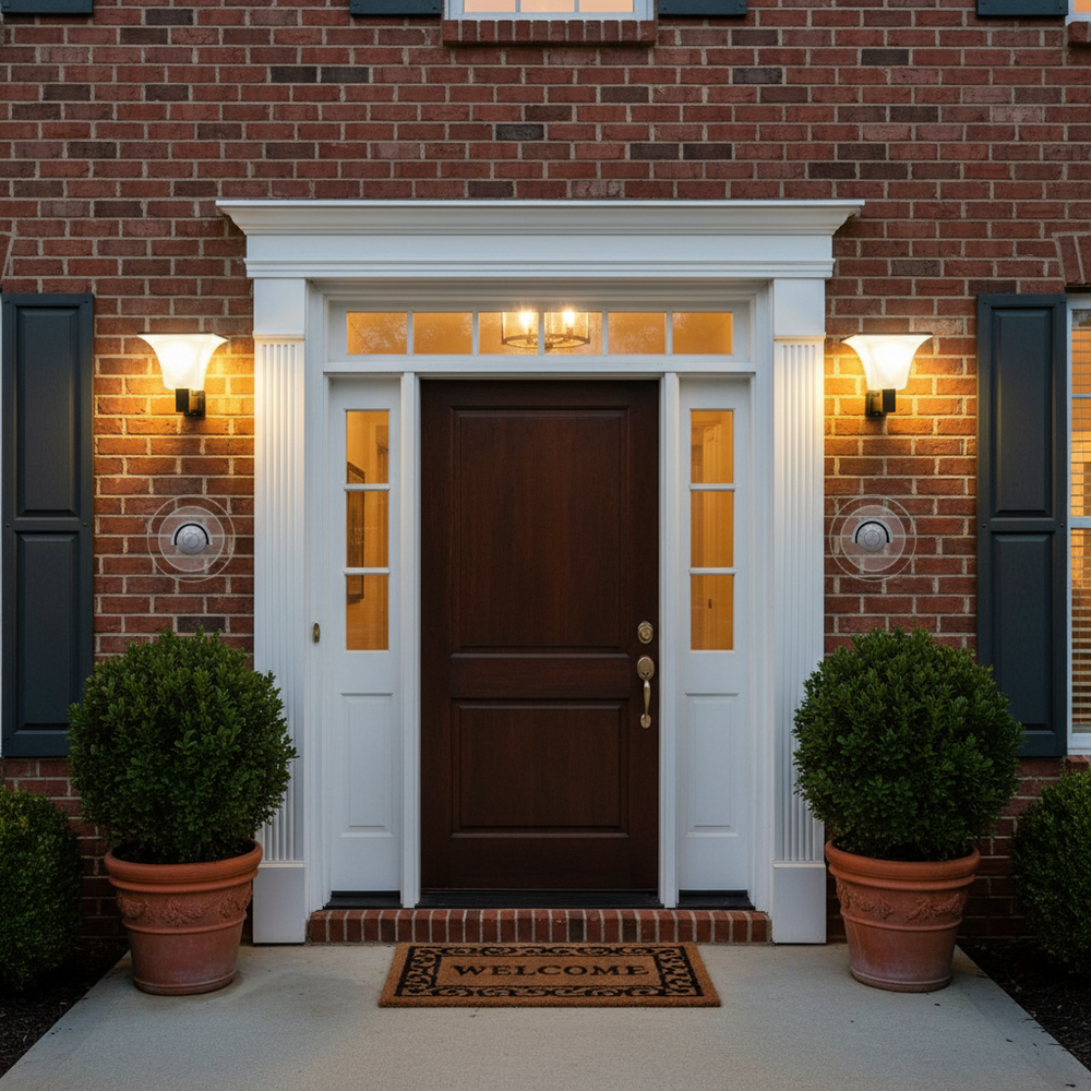 正门双侧太阳能壁灯