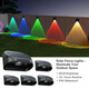Gráfico de luces solares para cercas con iluminación blanca cálida y RGB para cercas y patios exteriores