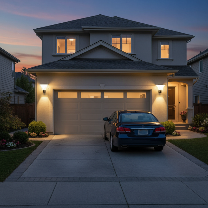 车库门两侧太阳能壁灯 | NoxLumin