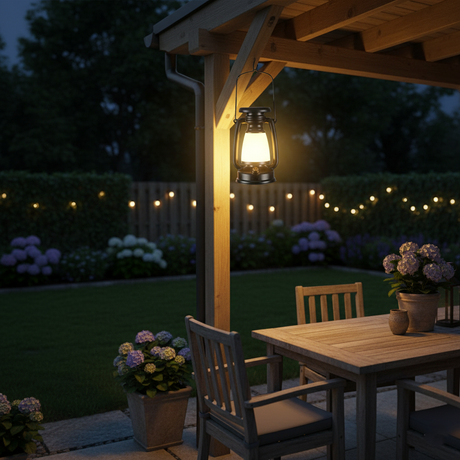 Solar & USB Rechargeable Vintage LED Camping Lantern | Dimmable Portable Tent Light | Adjustable Color Temperature (3000-5000K)