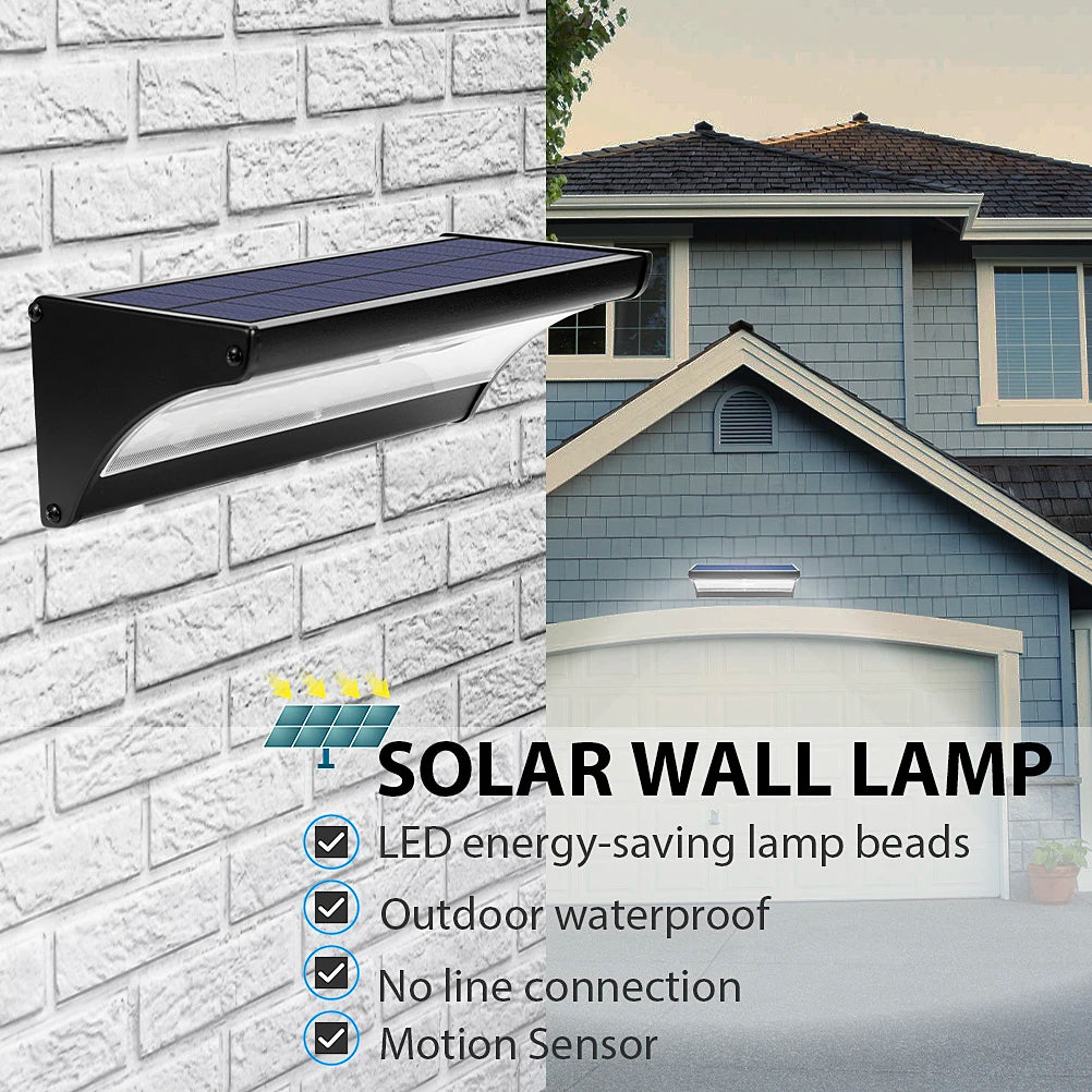 outdoor solar led light wall lamp with motion sensor detector | for garden, doorway, patio, street - NoxLumin - 5