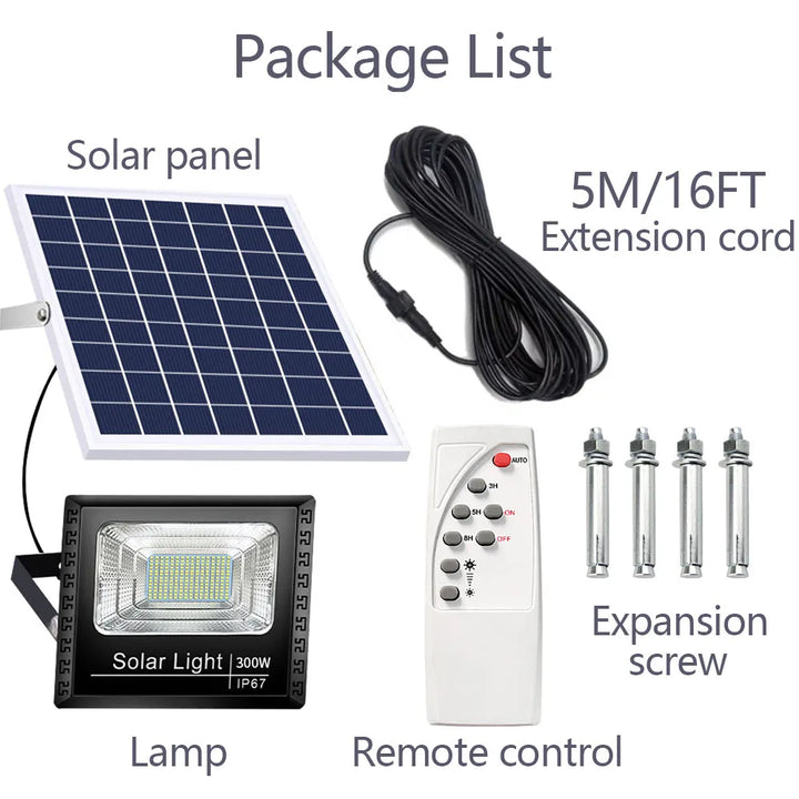 outdoor led spotlights with solar panel and remote controller | ip67 waterproof | 44led to 170led - NoxLumin - 21