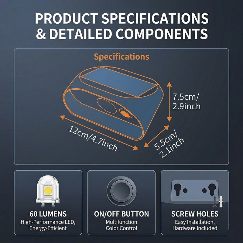 Solar Fence Lights Outdoor, 60LM Dual-Mode (Dynamic RGB &amp; Warm White) LED, IP65 Waterproof Wall Lights for Year-Round Garden, Patio &amp; Party Ambiance | NoxLumin