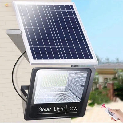 outdoor led spotlights with solar panel and remote controller | ip67 waterproof | 44led to 170led | NoxLumin