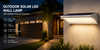 Outdoor solar LED wall light with motion sensor, 1100 lumens, 6000mAh battery, IP65 waterproof