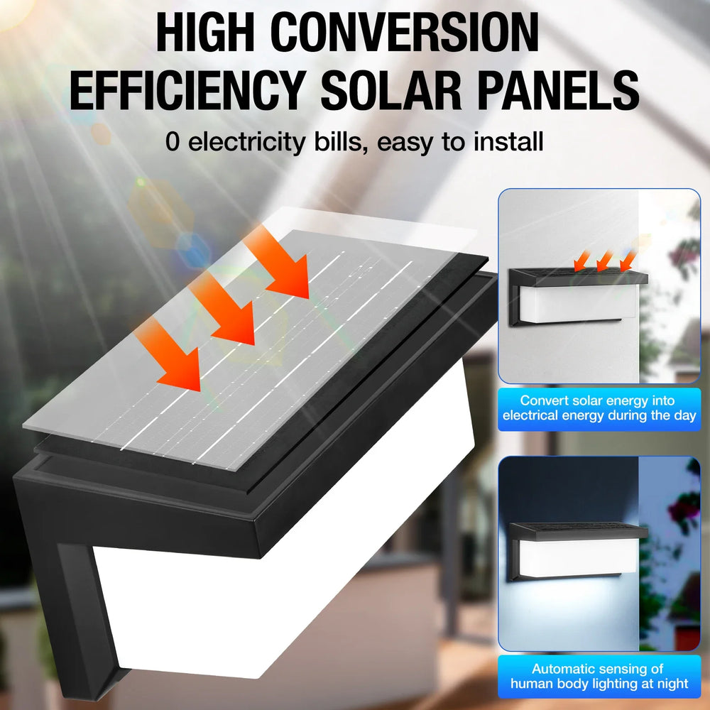 Solar Outdoor Waterproof Motion Sensor Lights | 2000 Lumens | For Address Lights, Garden Wall, Patio, Street | Enhanced Security and Ambiance