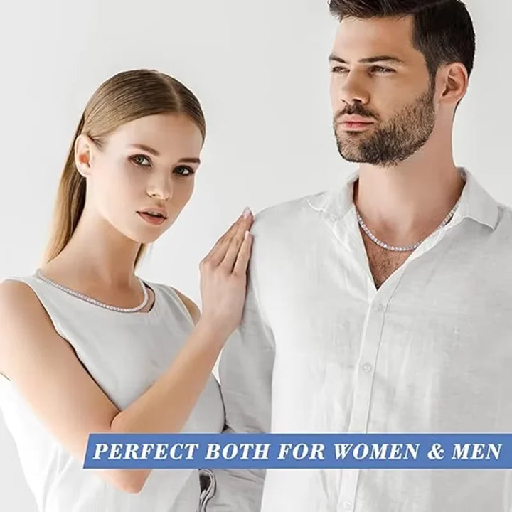 3-6.5 mm D-colour moissanite tennis ball necklace White gold plated Wedding Jewellery | NoxLumin