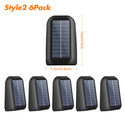 Solar Fence Lights Outdoor, RGB & Warm White LED Wall Lights 60LM, 10+ Hours Auto On/Off, IP65 Waterproof Decorative Lighting for Garden, Patio & Yard