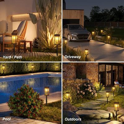 Super Bright Solar Garden Lights - 800mAh 12Hrs 50 Lumens 2700K Warm White Waterproof LED Pathway Lights for Yard, Patio, Walkway