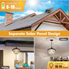 Split-Design Solar Pendant Light: Indoor Lamp with Outdoor Panel, 800LM, 2700K-6000K Dimmable, IP65 Waterproof for Shed &amp; Garage