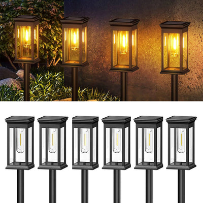 Super Bright Solar Garden Lights - 800mAh 12Hrs 50 Lumens 2700K Warm White Waterproof LED Pathway Lights for Yard, Patio, Walkway