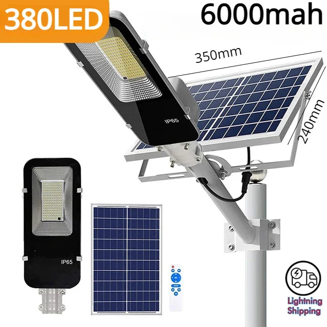 Variante de foco solar de 380 LED con control remoto para iluminación exterior de alta potencia