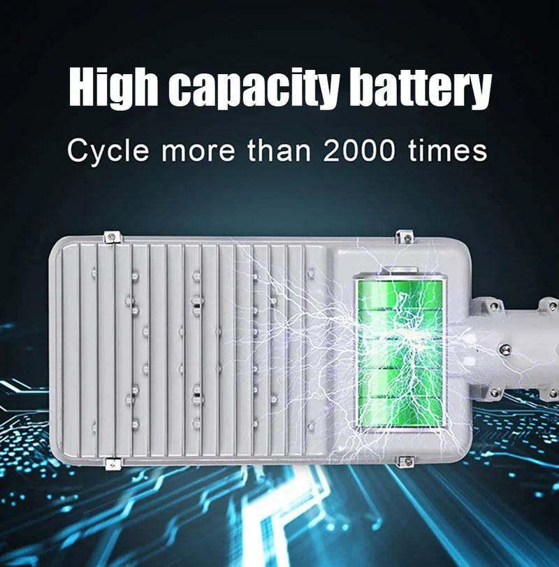 projecteurs solaires commerciaux : double panneau, 80 000 lumens, batterie 25 000 mah, charge rapide, allumage automatique du crépuscule à l'aube, éclairage de jardin en aluminium. - NoxLumin - 7