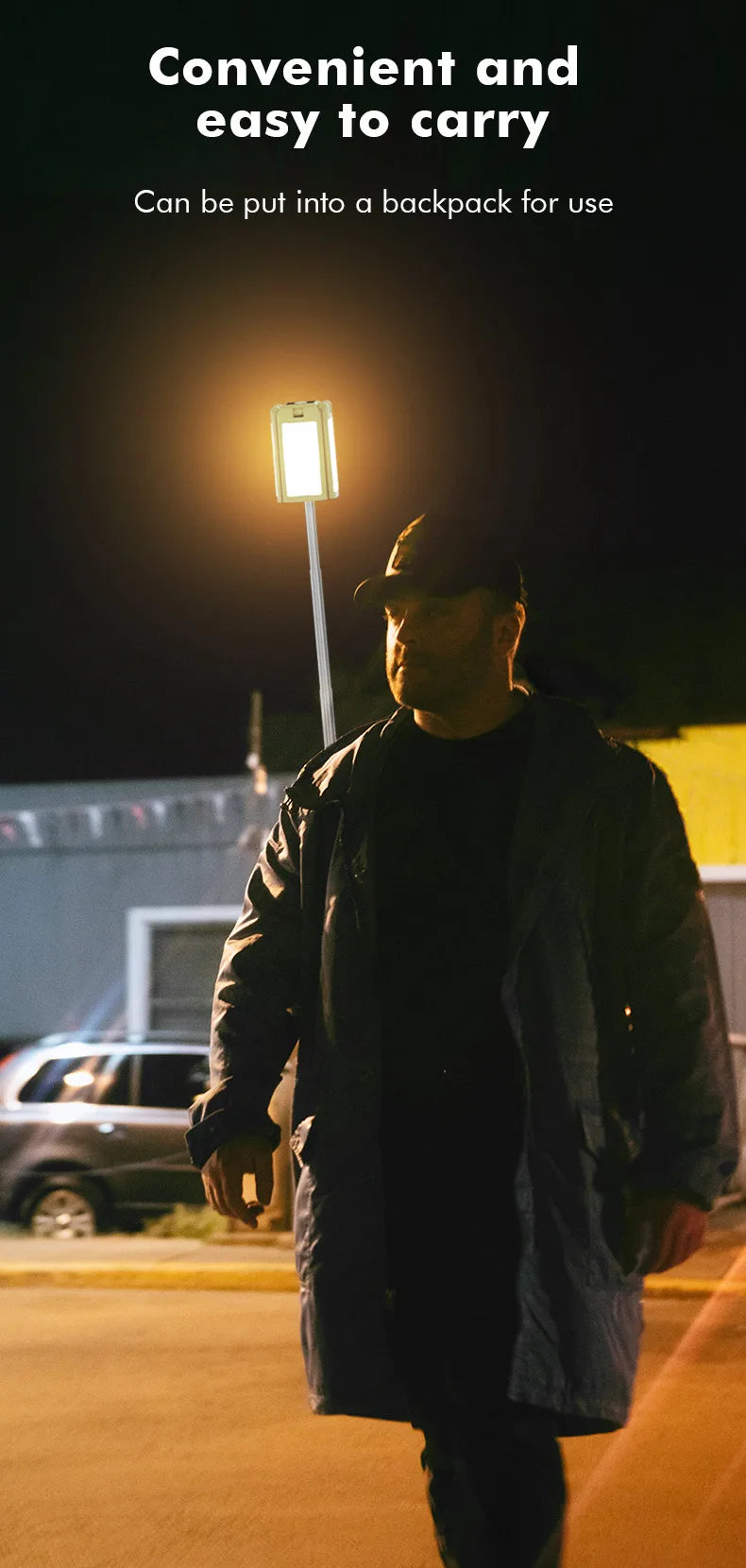 lanterne de camping rechargeable 14 000 mah - led ultra-lumineuse 6 000 lumens avec base magnétique et conception télescopique pour la randonnée, la pêche et les tentes de camping-car. - NoxLumin - 7