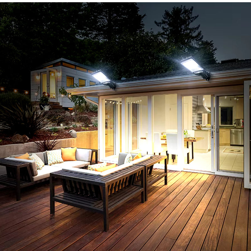 lampadaire solaire extérieur à détecteur de mouvement cob 108 led | 1500 lumens | étanchéité ip65 | télécommande incluse | 3 modes d'éclairage | idéal pour jardin, terrasse et allée - NoxLumin - 7