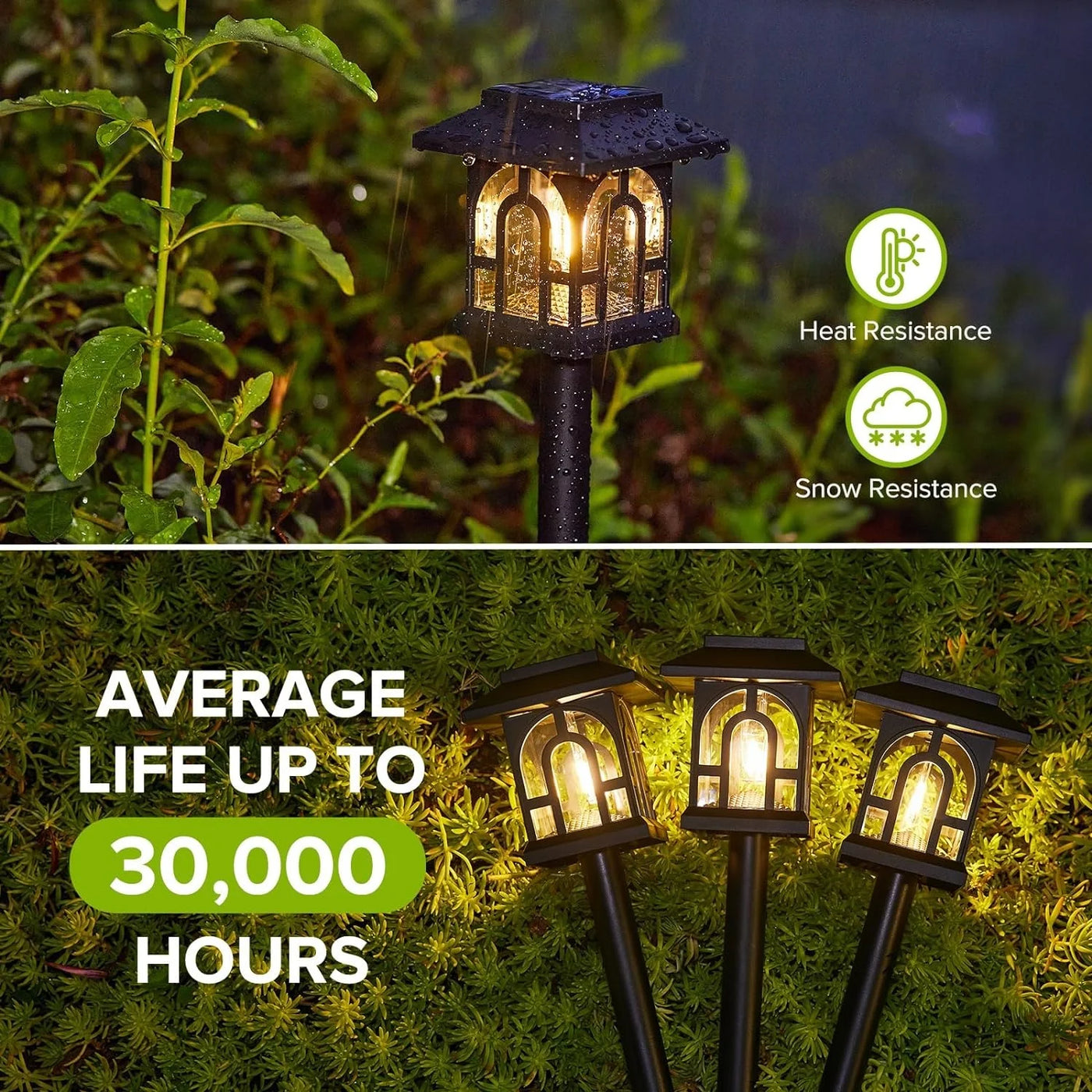 Mini House-Shaped Solar Pathway Lights Outdoor,  600mAh 8-10H Warm White LED Solar Powered Lights for Yard, Lawn, Path | NoxLumin