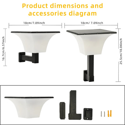 Outdoor Solar Wall Sconce Light with 6000mAh Battery, 1400LM Brightness, 4 Modes, and 180° Motion Sensor for Garage, Porch, and Patio