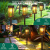 Luces solares de jardín superbrillantes: 800 mAh, 12 h, 50 lúmenes, 2700 K, luz blanca cálida, impermeables, para patios, caminos y pasarelas.