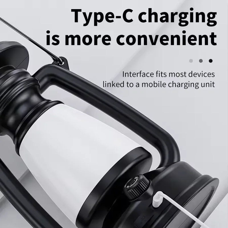 Lanterne de camping vintage à LED, rechargeable par énergie solaire et USB | Lampe de tente portable à intensité variable | Température de couleur réglable (3000-5000K) | NoxLumin