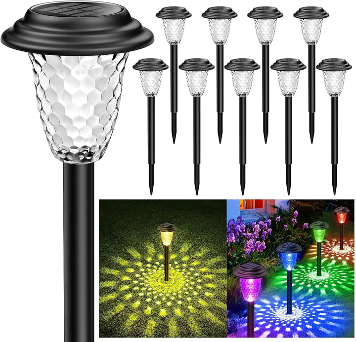 Solar Garden Lights Outdoor Decoration, 7-Color Changing Waterproof Lights with 10-12H Auto On/Off for Yard, Walkway, and Patio | NoxLumin
