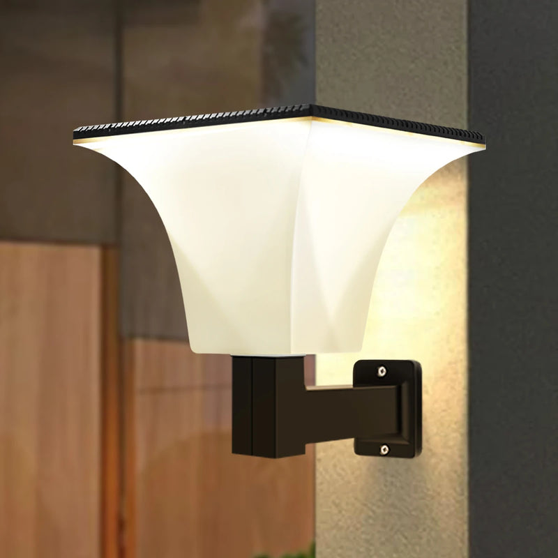 Applique murale solaire élégante avec une luminosité de 1400 lm, une batterie de 6000 mAh, 4 modes d& | NoxLumin