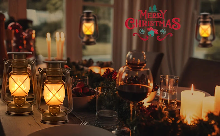 vintage solar lantern outdoor, auto on/off led flickering flame & stable light, ipx5 waterproof, hanging & tabletop decorative lamp - NoxLumin - 3