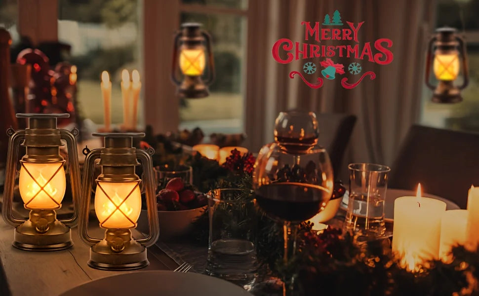 vintage solar lantern outdoor, auto on/off led flickering flame & stable light, ipx5 waterproof, hanging & tabletop decorative lamp - NoxLumin - 3