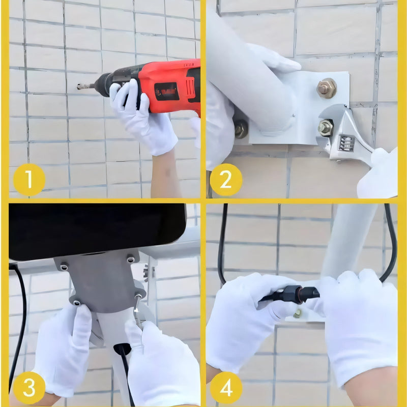 Projecteurs solaires commerciaux : double panneau, 80 000 lumens, batterie 25 000 mAh, charge rapide, allumage automatique du crépuscule à l& | NoxLumin