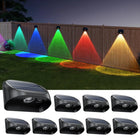 Solar Fence Lights Outdoor, RGB & Warm White LED Wall Lights 60LM, 10+ Hours Auto On/Off, IP65 Waterproof Decorative Lighting for Garden, Patio & Yard