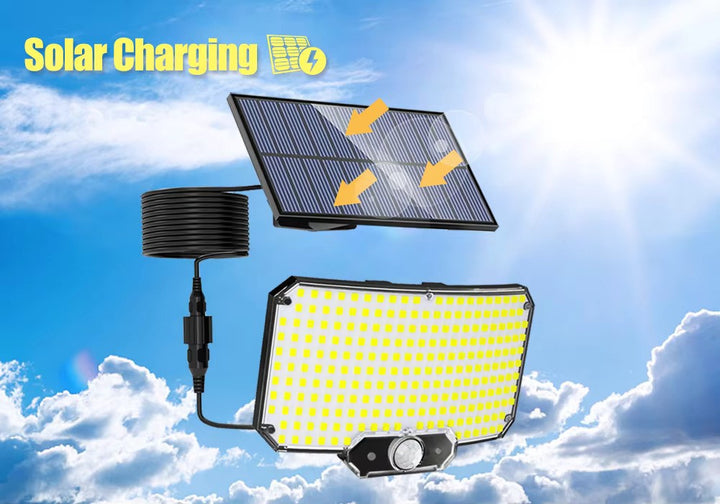 super bright outdoor solar light with motion sensor | strong power led garden wall lamp | ip65 waterproof | 3 working mode - NoxLumin - 3