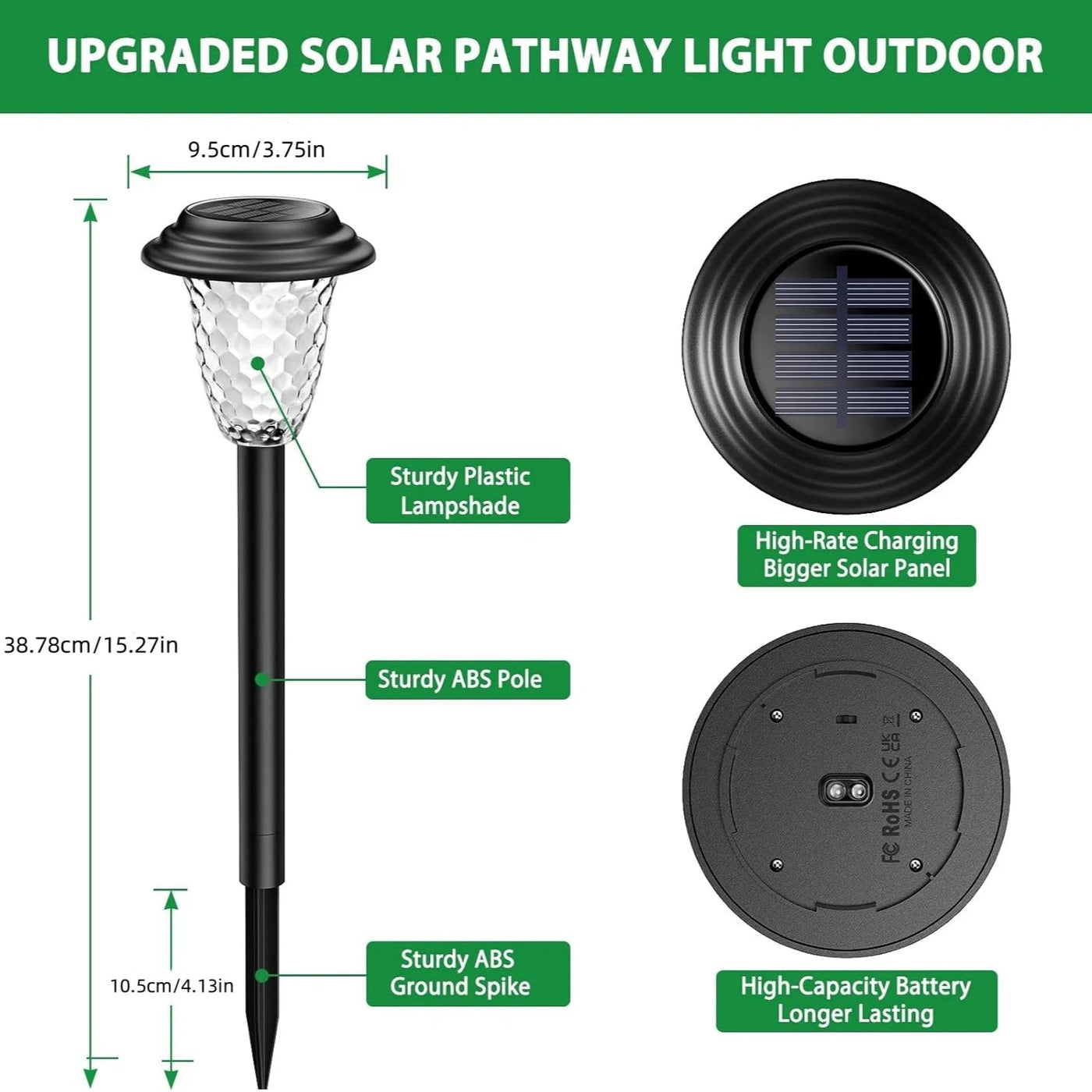 Solar Garden Lights Outdoor Decoration, 7-Color Changing Waterproof Lights with 10-12H Auto On/Off for Yard, Walkway, and Patio | NoxLumin
