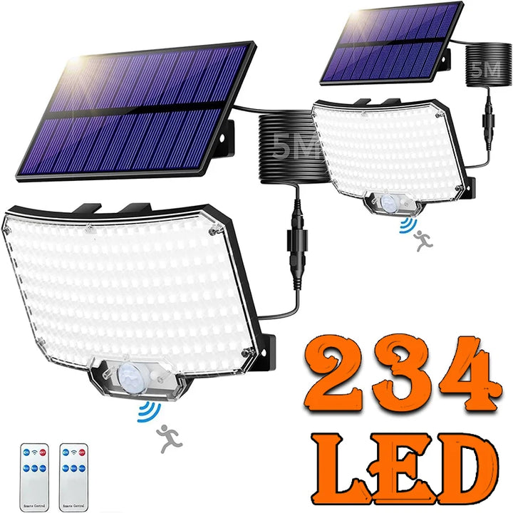 Super Bright Outdoor Solar Light With Motion Sensor | Strong Power LED Garden Wall Lamp | IP65 Waterproof | 3 Working Mode | NoxLumin