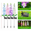 Lampe solaire en forme de fleur de delphinium, 68,5 cm (27 pouces), 600 mAh, étanche IPX5, autonomie de 8 à 12 heures, décoration de jardin