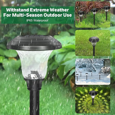 Solar Garden Lights Outdoor Decoration, 7-Color Changing Waterproof Lights with 10-12H Auto On/Off for Yard, Walkway, and Patio