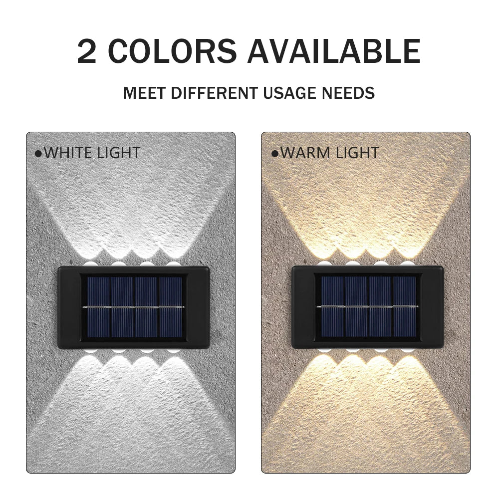 lámparas decorativas de pared con 10 led | 10 ~ 120 lúmenes | resistentes al agua, con luz hacia arriba y hacia abajo | iluminan el hogar, el jardín, el porche, el patio, etc.  - NoxLumin - 8