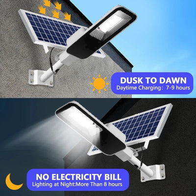 Powerful Outdoor Waterproof Solar Street Light | 4000 ~ 6000mah | Automatic Dusk to Dawn | For Garage Garden Courtyard Roof