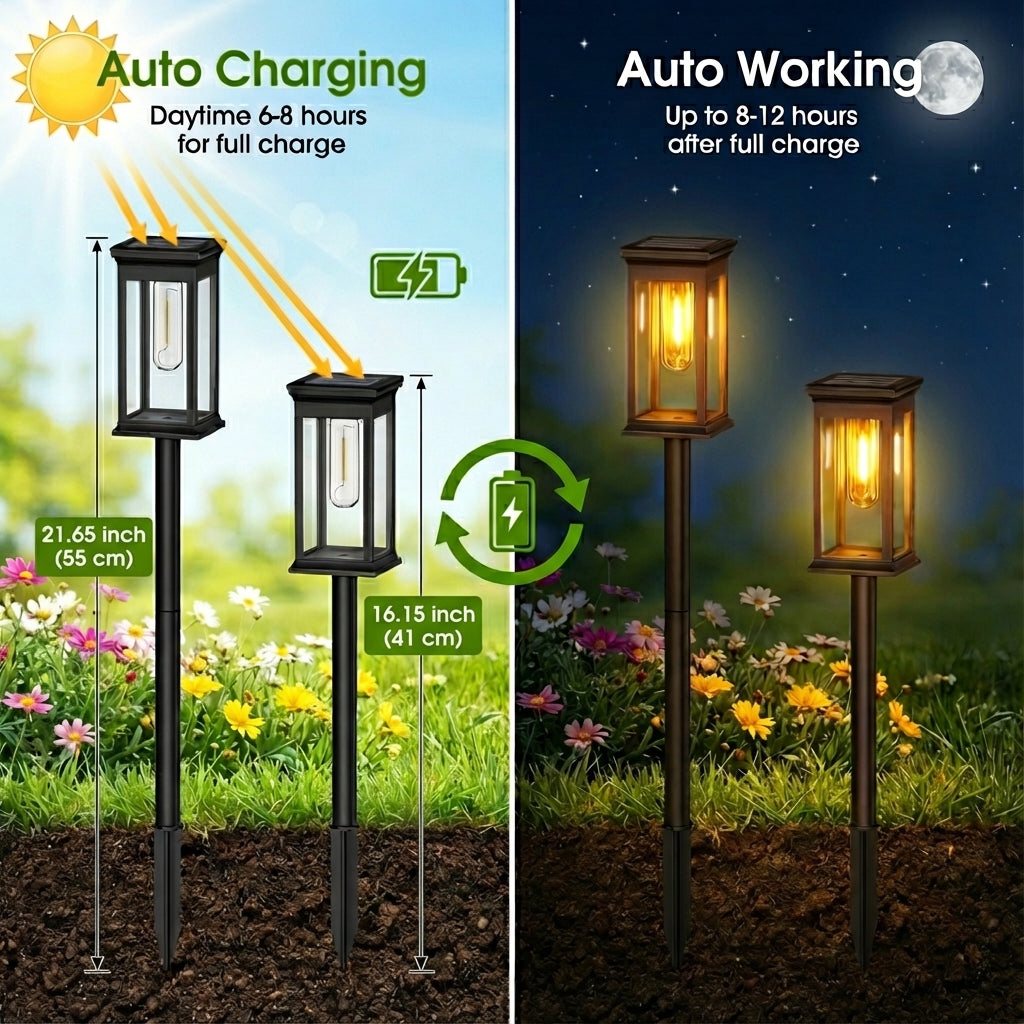 Super Bright Solar Garden Lights Height & Woking Mode | NoxLumin