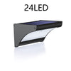 Variante noire à 24 LED de l’applique solaire à détecteur de mouvement sur fond neutre