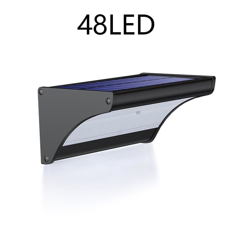 Variante noire à 48 LED de l’applique solaire à détecteur de mouvement avec panneau lumineux LED plus grand