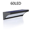 Variante noire à 60 LED de l’applique solaire à détecteur de mouvement avec panneau LED haute densité
