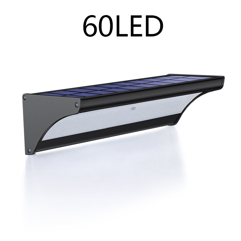 Variante noire à 60 LED de l’applique solaire à détecteur de mouvement avec panneau LED haute densité