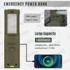 Camping lantern feature graphic showing multiple white, warm, floodlight and emergency SOS lighting modes