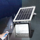 Farola solar comercial con gran panel LED rectangular y diseño solar integrado
