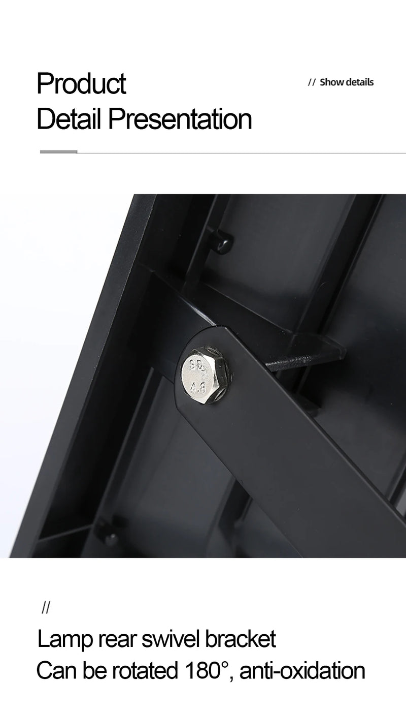 Commercial solar street light graphic highlighting daytime solar charging for battery-powered nighttime operation