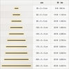 Square size, power and lumen chart for the long outdoor LED wall light: 30–240 cm variants, 540–5,400 lm
